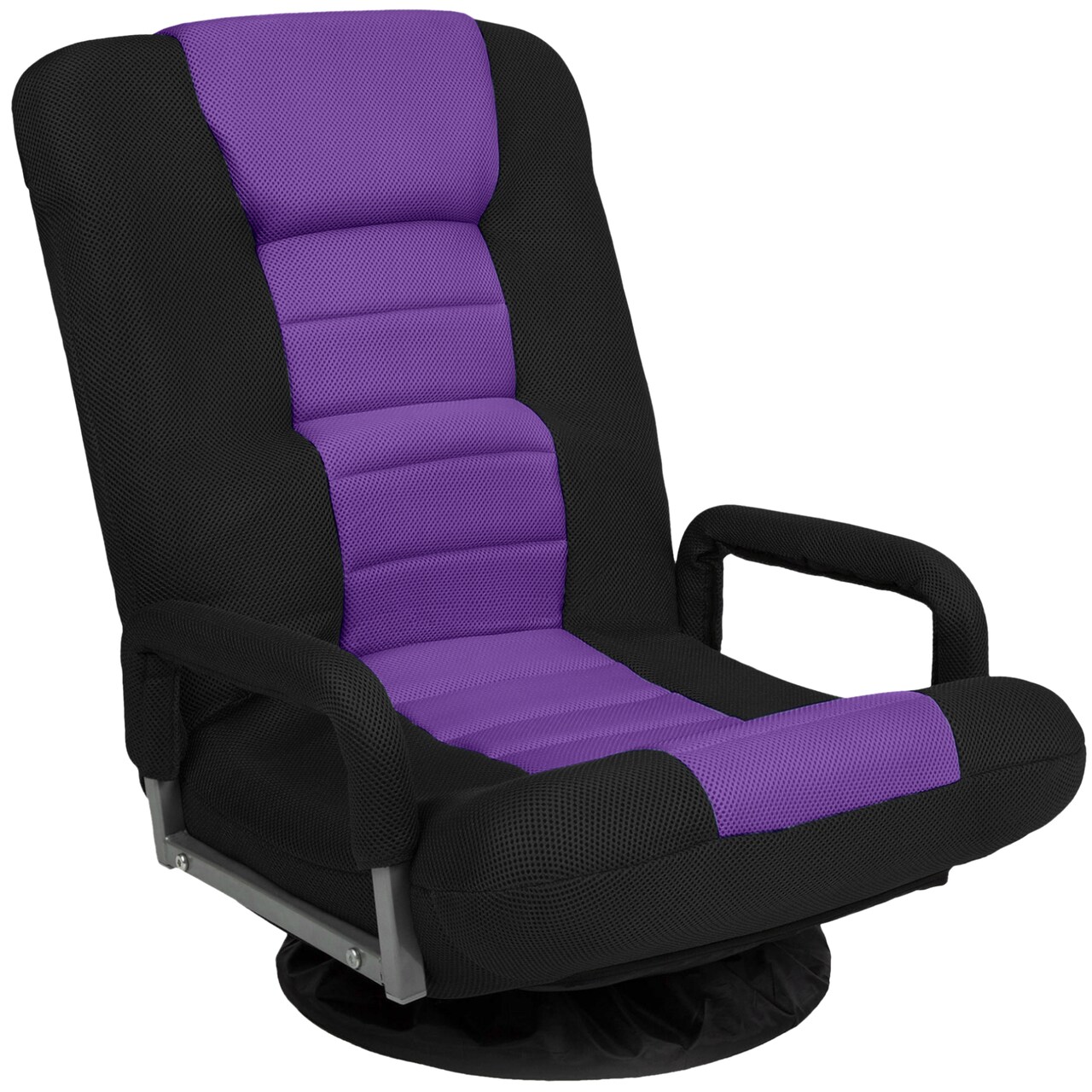 Best Choice Products 360-Degree Swivel Gaming Floor Chair w/ Armrest Handles, Foldable Adjustable Back